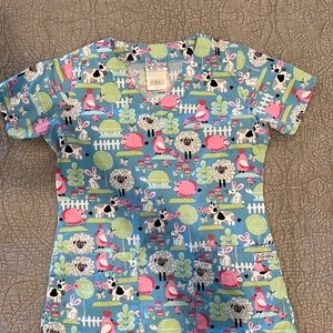 Uniform Advantage Scrub Top Farm Animals